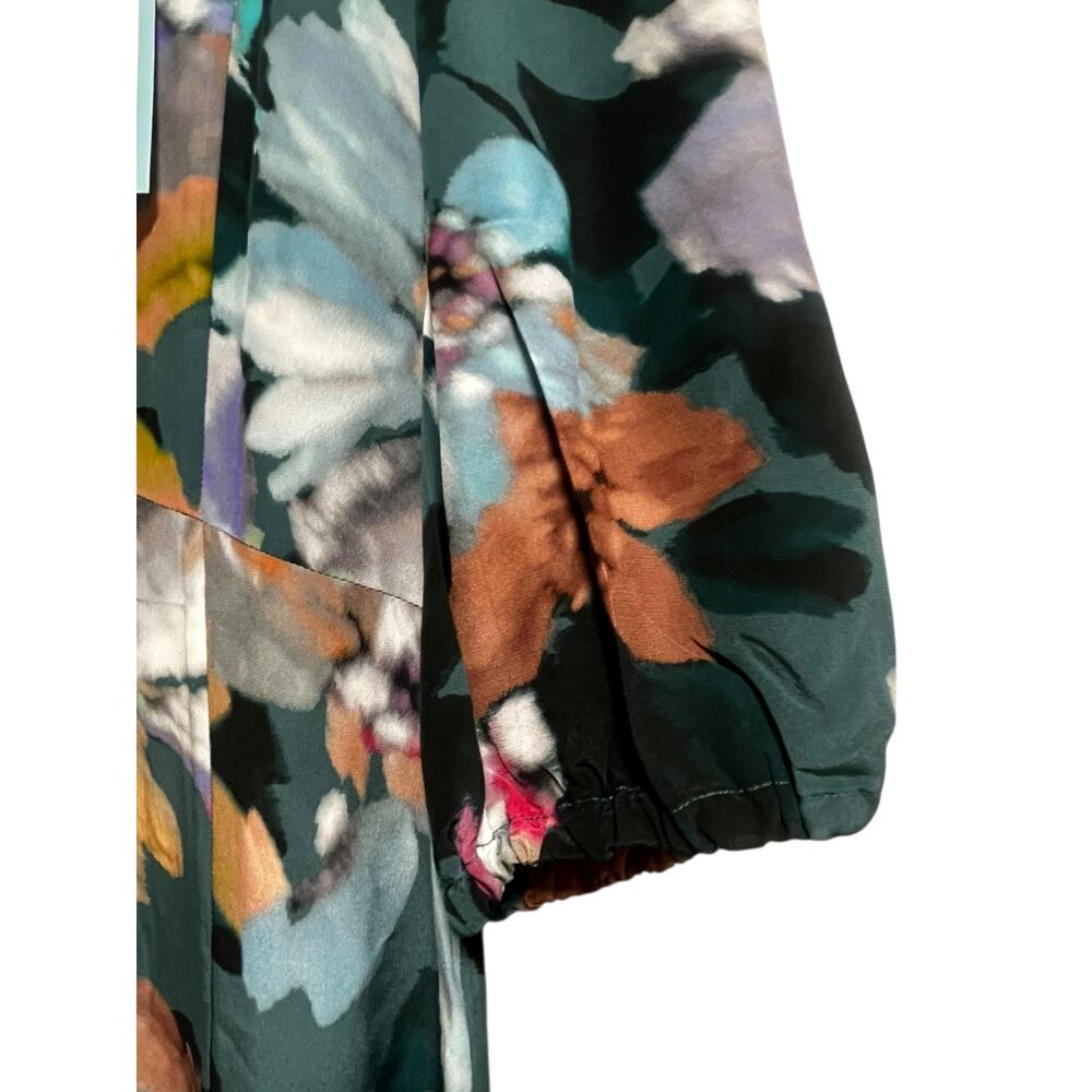 Tyler Böe Frankie 100% Silk Midi Dress | Sz 0, Green Watercolor Floral NEW! $344 - Picture 8 of 10